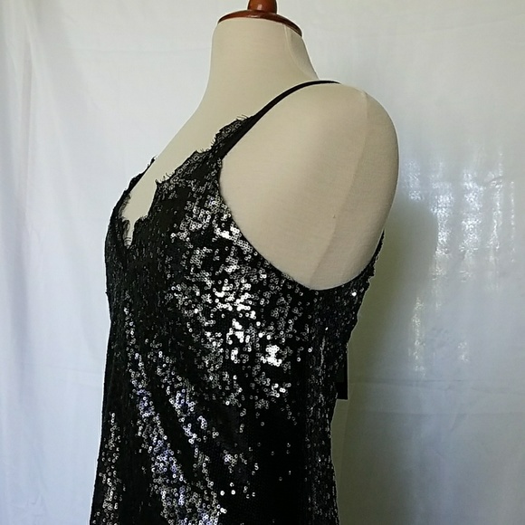 Black Sequin Slip Dress (LF) - Picture 7 of 8